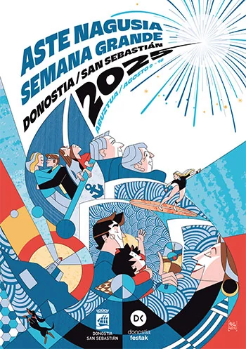 Cartel oficial de la Semana Grande (Aste Nagusia) de Donostia / San Sebastián de 2025