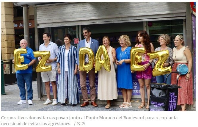 Donostia: Goia llama a la ciudadanía a «implicarse» para evitar las agresiones sexistas en la Semana Grande