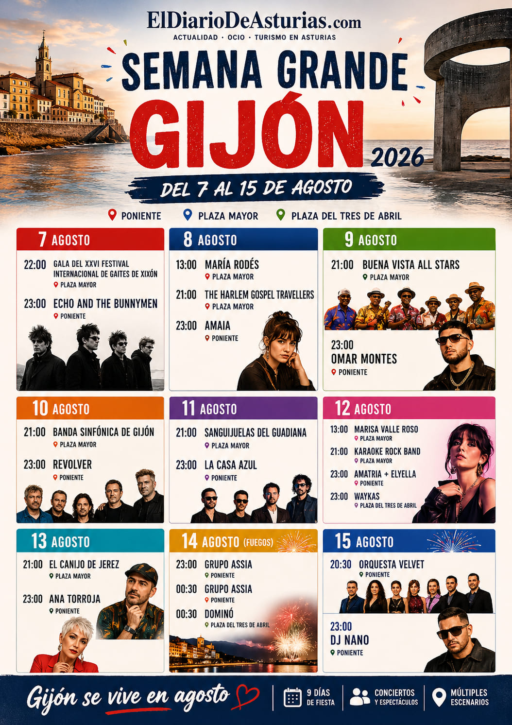 La Semana Grande de Gijón 2026 ya empieza a tomar forma